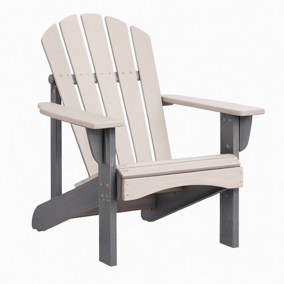 Fauteuil de jardin Adirondack 83 x 76 x 98 cm en plastique beige et gris avec accoudoirs