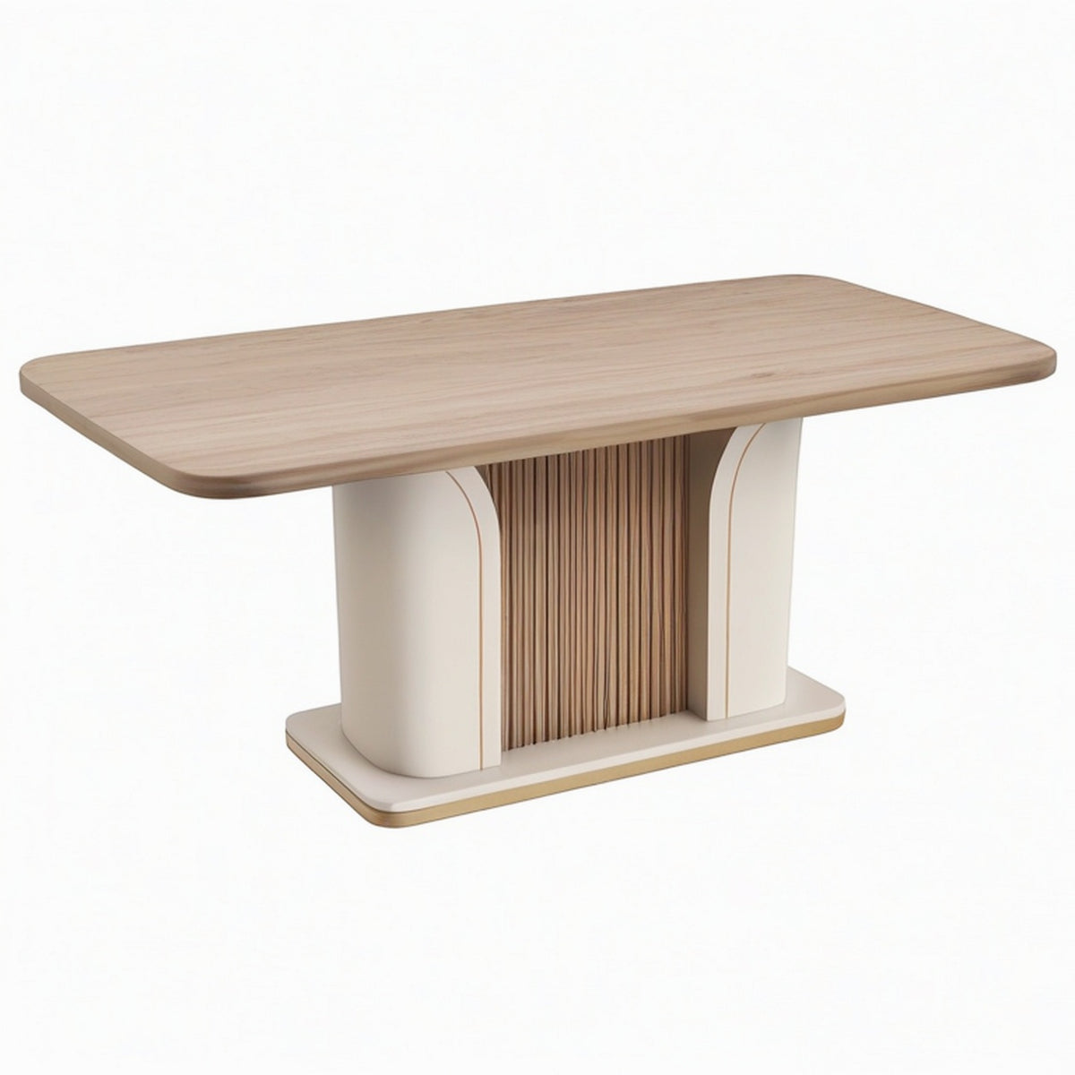 Table à manger 180 x 90 x 75 cm bois beige style contemporain