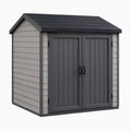 Abri de jardin 190 x 120 x 180 cm en résine gris anthracite à double porte style contemporain