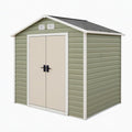 Abri de jardin 213 x 127 x 195 cm en acier vert kaki à double porte ventilé