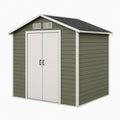 Abri de jardin 180 x 120 x 200 cm en résine vert olive et gris - rangement extérieur ventilé