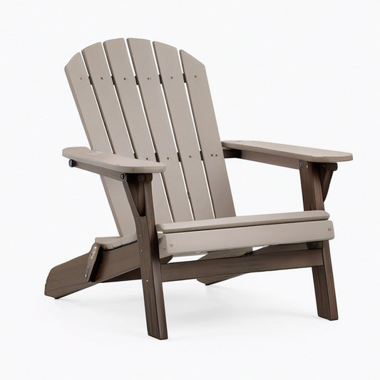 Fauteuil Adirondack 80 x 90 x 100 cm en plastique taupe pour extérieur style jardin
