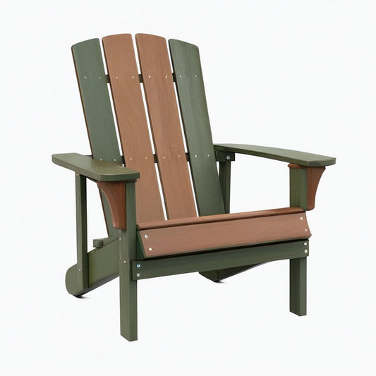 Fauteuil Adirondack 80 x 90 x 98 cm en plastique vert et marron pour jardin