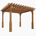 Pergola de jardin 400 x 300 x 250 cm en bois marron à toiture ajourée