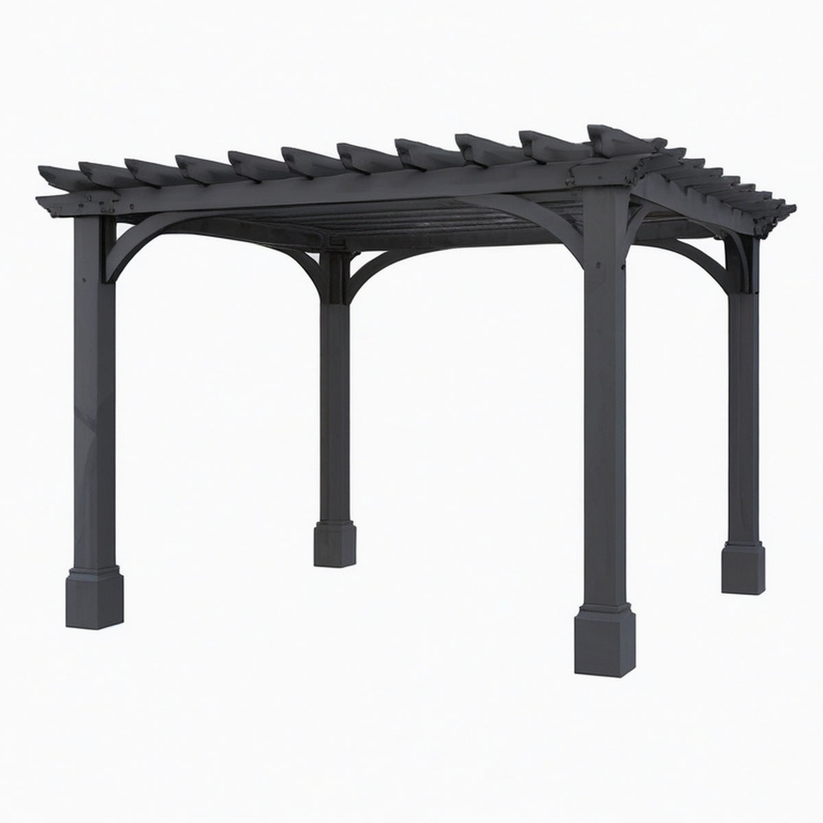 Pergola de jardin 300 x 300 x 240 cm en bois noir - toit ajouré
