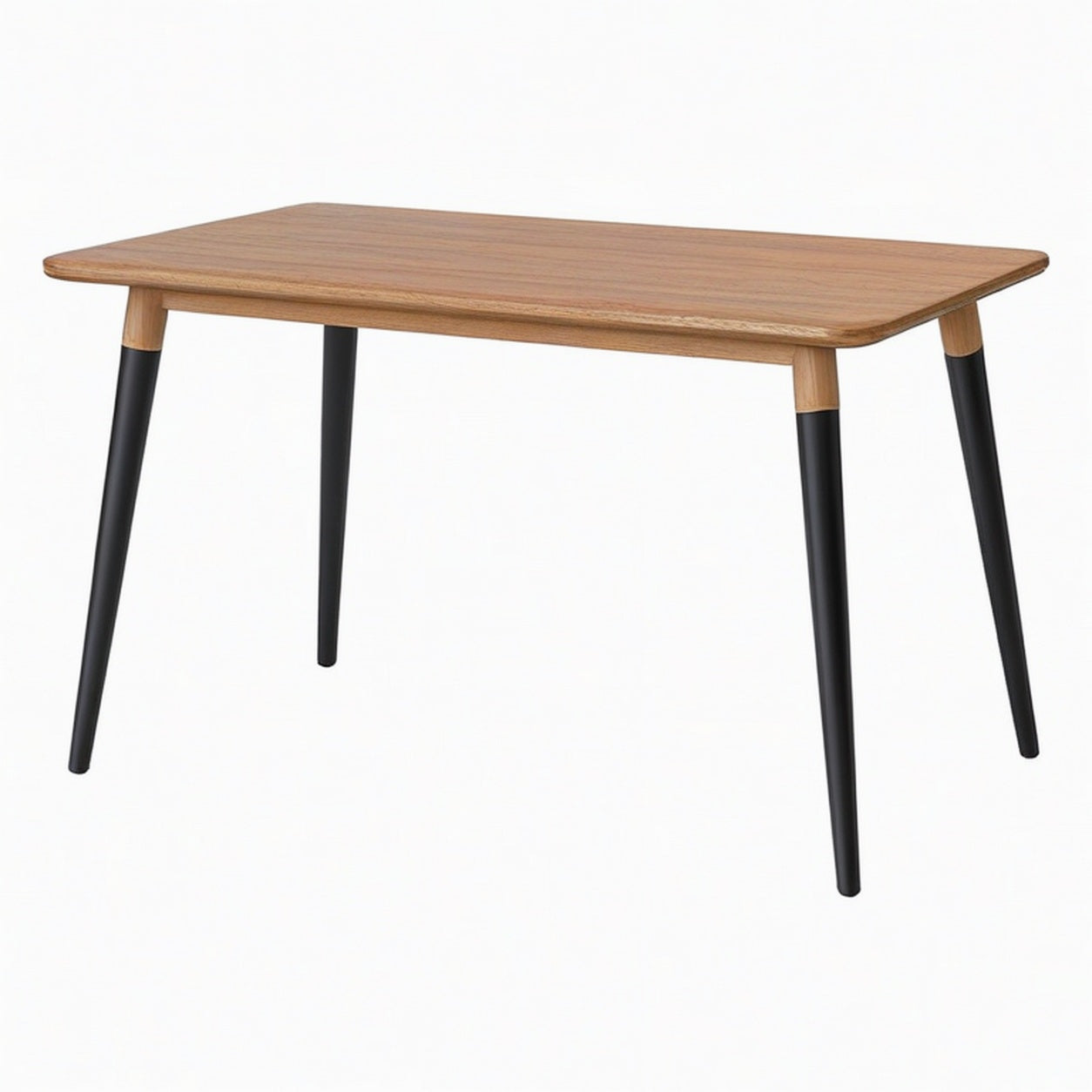 Table à manger 140 x 80 cm en bois marron et métal noir style moderne