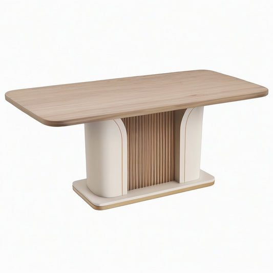 Table à manger 180 x 90 x 75 cm bois beige style contemporain