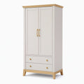 Armoire de rangement 90 x 55 x 190 cm en bois beige et naturel 2 portes 2 tiroirs style classique